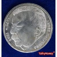 ราคา เหรียญเงิน เยอรมนี Germany 5 มาร์ค ที่ระลึกครบ 50 ปี Friedrich Ebert ปี 1975 KM#141 สภาพใหม่เอี่ยม UNC (20771589102)