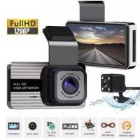 ราคา 1296P DVR Dual เลนส์24H รถ Dash Cam Loop ที่จอดรถ Dash Cam กล้องด้านหลัง (28925141924)