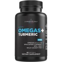 ราคา Livingood Daily Omega 3 6 9 Plus Turmeric Curcumin 60 Softgels Oil Omega 3 s (EPA & DHA) สําหรับผู้ชายและผู้หญิง Joint Heart Health and Metabol Made in USA (55560989678)