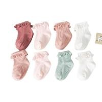 ราคา 1 คู่ 0-6 เดือนเด็กสาวลูกไม้ถุงเท้าลื่นเจ้าหญิงถุงเท้าเด็กทารกหญิง (29011269992)