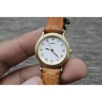 ราคา นาฬิกา Vintage มือสองญี่ปุ่น Seiko Spirit ชุบทอง 2P21 0200 Roman Numeral Dial ผู้หญิง ระบบ Quartz ทรงกลม 30มม ของแท้ (27558137486)