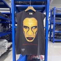 ราคา Marilyn Manson Marilyn Manson washed and distressed street vintage loose-fitting vest T Shirt (53110513043)