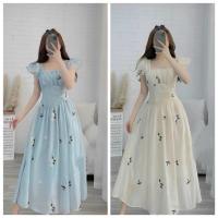 ราคา ชุดเดรสแฟชั่นผู้หญิงใส่ออกไปข้างนอกผ้าชีฟองลายดอกไม้คุณภาพสูงปีกนางฟ้า2เส้นและโฟมแม็กซี่ยาวเหมาะกับไปเที่ยวทะเลหรือออกไปข้างนอกการควบคุมคุณภาพแซม (28244258704)