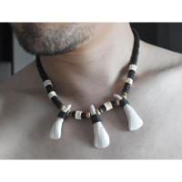 ราคา สร้อยคอลูกปัดไม้ฟันหมูชนเผ่า สร้อยคอลูกปัดโบราณ สร้อยคอลูกปัดแฟชั่น ลูกปัดทำมาจากไม้แท้ ซื้อเป็นของขวัญให้แฟนระบุไซส์ได้ (25261256978)
