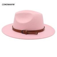 ราคา KOWANYW ปานามาหมวก,เข็มขัดหัวเข็มขัด Vintage Felt Fedora หมวก,แฟชั่นปีกกว้างนุ่ม Elegant หมวกคาวบอยผู้ชายผู้หญิง (45210814718)