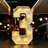 ราคา CORAZOKIS LED Light Balloon, 70 ซม.ยักษ์นํามาใช้ใหม่จํานวนบอลลูน, DIY กรอบประหยัดพลังงาน Warm Cold Light Plug-in Design Marquee Number Frame Birthday Party (47512117565)