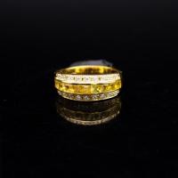 ราคา แหวนพลอยของแท้ พลอยบุษราคัมน้ำทองบางกะจะ(Yellow Sapphire) ตัวเรือนเงินแท้ 92.5% ชุบทองคำ ไซด์นิ้ว 54 หรือเบอร์ 7 US พลอย (28480575749)