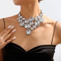 ราคา 2023 New ZA Geometric Round Clear Glass Crystal Choker Necklace Women Indian Statement Large Collar Necklace Wedding Jew (27661702954)