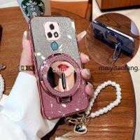 ราคา สําหรับ Motorola Moto E7 E7Plus E7 POWER E6S E61 E20 หรูหราวงเล็บแม่เหล็ก TPU แฟลชนุ่มกระจกแต่งหน้า + สร้อยข้อมือเคสโทรศัพท์ (50611171822)