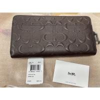 ราคา COACH แท้ ส่งฟรี!!! ถูกมากกกกก กระเป๋าสตางค์ใบยาวลาย C นูนน้ำตาลเข้ม F75372 WALLET IN SIGNATURE CROSSGRAIN LEATHER (12676520696)