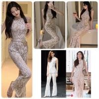 ราคา จั้มสูทขายาว จั๊มสูท จั๊มกางเกง จั๊มสูทลูกไม้ ชุดจั๊ม jumpsuit (16163073733)