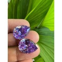 ราคา CZ lavendor Diamond 13x18 mm 2 pieces เพชร CZ รัสเซีย Cubic Zirconia สีลาเวนเดอร์ สีม่วง 16 carats (21488476553)
