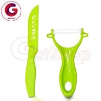 ราคา Getzhop ชุดมีดเซรามิค มีดปอกผลไม้ และที่ปอก Ceramic Knife - สีเขียว (1881325132)