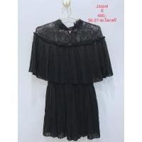 ราคา จั๊มสูทขาสั้น จั๊มสูทอัดพลีทระบาย สีดำ JASPAL SIZE S (9161427617)