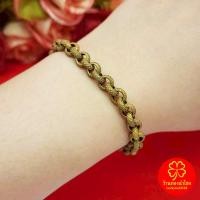 ราคา สร้อยข้อมือทองเหลืองลายผ่าหวายกลมตัดลาย ความยาว 7 นิ้ว งานทองเหลืองแท้ งานดิบไม่ได้ชุบ ทองเหลืองโบราณ (43819668491)
