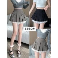 ราคา กระโปรงพลีทจีบรอบตัว แต่งโบว์ด้านหน้า เอวยางยืดด้านหลัง #5560 (41955089403)