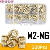 ราคา NEXUSGLOW 220 ชิ้นทองเหลืองความร้อนใส่ถั่ว, ทองเหลือง M2 M2.5 M3 M4 M5 M6 ความร้อนชุดใส่ถั่ว, การออกแบบเกลียวติดตั้งง่ายสวมใส่เกลียวแทรก 3D การพิมพ์ (50611112100)