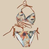 ราคา Bikini two pieces ชุดว่ายน้ำทูพีชสีโทนส้ม-ฟ้าอ่อน | Swimwear (17676191082)