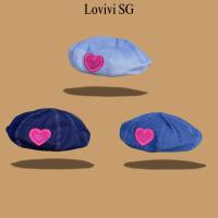 ราคา LOVIVISAIGON/หมวกเบเร่ต์ผ้ายีนส์ผู้หญิงปักหัวใจสีชมพู หมวกเบเรต์ฟักทองยีนส์นุ่ม แฟชั่นเกาหลีวินเทจ ulzzang (56561624592)