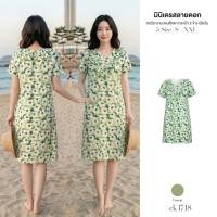 ราคา เดรสลายดอก แขนตุ๊กตา ทรงปล่อย คอวีแขนสั้นแต่งระบายรอบคอด้านหน้าและด้านหลังทรงปล่อยใส่ได้ถึง 2XL #ck1718 (55757943962)