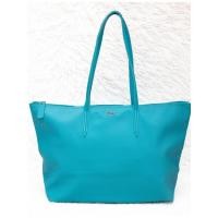 ราคา กระเป๋า สะพายข้าง tote Lacoste L.12.12 Concept Shopping Bag สีฟ้าเทอร์ควอยซ์ (47506259717)