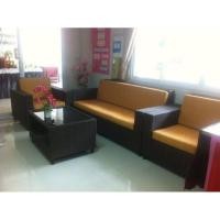 ราคา ชุดรับแขกหวายเทียมเก้าอี้โซฟาเตียงนอนเฟอร์นิเจอร์หวายเทียม (6854804609)