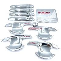 ราคา Almera อัลเมร่า ปี2011-2019 เบ้ากันรอย ครอบมือจับ ครอบฝาถัง เลือกชื้อสินค้าในตัวเลือกคะ สีโครเมียมโลโก้แดง Nissan almera (20381473176)