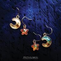 ราคา Korea Cute Crescent Moon & Star Earrings : ต่างหู ตุ้มหู เกาหลี รูป ดาว และ พระจันทร์ เสี้ยว น่ารัก (398199857)