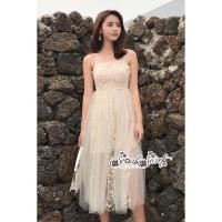 ราคา ฟรี EMS ชุดเดรสยาว งานป้าย Lady Ribbon Thailand เสื้อผ้าแฟชั่นผู้หญิง Dress Size S/M สีครีม พร้อมส่งสวยเหมือนแบบ (1120772938)