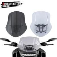 ราคา Windshield Windscreen With Adapter Mounting Bracket Kits For Ducati Diavel 2014-2018 Motorcycle Win (48307070357)