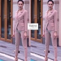 ราคา เซ็ท สูท+กางเกง สีฟ้ายีนส์ Premium quality งานป้าย VABENE (1882366727)