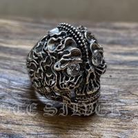 ราคา แหวน หัวกะโหลก ฝังตาเพชร เงินแท้ Sterling Silver 925 NSRG879 (48708149609)