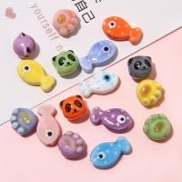 ราคา ลูกปัดเซรามิกสัตว์น่ารัก 10ชิ้น รูปแพนด้า ปลา แมว อุ้งเท้า สำหรับทำเครื่องประดับ DIY (50659366248)