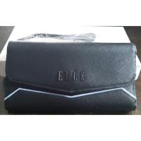 ราคา กระเป๋าสตางค์ ELLE ดำ-ฟ้า 3 พับ ใหม่ แท้ (23310937835)