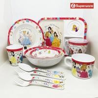 ราคา จานข้าวเด็ก แก้วน้ำ ช้อนส้อมเมลามีน ลายการ์ตูนเจ้าหญิง Disney Heart of Princess ยี่ห้อ ศรีไทยซุปเปอร์แวร์ [ขายเป็นชิ้น] (21474452898)