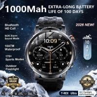 ราคา 2026 นาฬิกาอัจฉริยะสำหรับผู้ชายทหารใหม่ แบตเตอรี่ขนาดใหญ่ 1000mAh ไฟฉาย หน้าจอ HD ขนาด 1.85 นิ้ว นาฬิกาอัจฉริยะกีฬากันน้ำ 10ATM (47207975083)