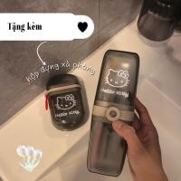 ราคา ที่ใส่แปรงสีฟันยาสีฟันฟรีพร้อมที่วางสบู่ใส สวัสดี คิตตี้ ถ้วยแปรงสีฟันสําหรับเดินทางอเนกประสงค์ (50661643455)
