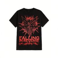 ราคา เสื้อยืดลายกราฟิกของวง Falling In Reverse สีดำพร้อมดีไซน์สีแดงสุดเท่ ผลิตจากผ้าฝ้าย 100% น้ำหนักเบา ซักด้วยเครื่องซักผ้า (52308034777)