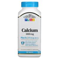 ราคา 21st Century - Calcium 1000 mg + D3 (90 Tablets) แคลเซียม + วิตามินดี 3 (24621909701)