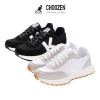 ราคา KANGOL Sport Shoes unisex รองเท้ากีฬา รองเท้าผ้าใบ ผูกเชือก สีดำ, ขาว 62527654 (17292505217)