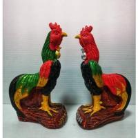 ราคา ไก่ชนคู่ไอ้ไข่ ไก่ชนคู่สีสดใสสวยงามมากฐานสามเหลี่ยม ขนาดสูง 8 นิ้ว กว้าง 4 นิ้ว ยาว 5 นิ้ว (18475864844)