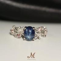 ราคา Meena Gems แหวนพลอยแท้ไพลินสตาร์ ตัวเรือนเงินแท้925 พลอยแท้เสริมดวง พลอยประจำวัน (19236181373)