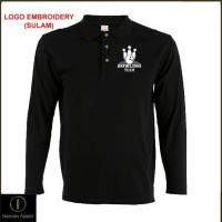 ราคา Cotton Lengan Long Sleeve collar Polo T Shirt Logo เย็บปักถักร้อย Sulam BOWLING TEAM (49055842296)