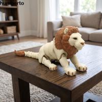 ราคา HUMBERTO โต๊ะตกแต่งสิงโต, 3D พิมพ์รูปปั้นสิงโตสร้างสรรค์, การ์ตูนสัตว์ตลก Movable Joint Articulated Lion ตุ๊กตาตกแต่งบ้าน (56410566094)