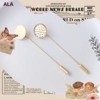 ราคา ALA เครื่องประดับ DIY เข็มกลัดทอง14K ครอบทอง สีคงทน แผ่นกลม/รูพรุน อุปกรณ์DIY ทำเครื่องประดับ (45860786500)