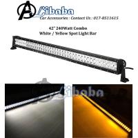 ราคา [สีขาว/เหลือง] 42" 240w Working Led Spot / Flood Light Bar Flat (40779500405)