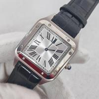 ราคา Menes Watch Solid-Back Stainless Steel Case 34mm สายหนังสี่เหลี่ยมพร้อมการเคลื่อนไหวควอตซ์ (46708425685)