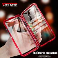 ราคา 360 Full Coverage Metal Magnetic Case iPhone 6 Case 7 8 Plus X iPhone XS Max XR Tempered Glass (26890758900)