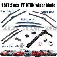 ราคา 1 ชุด (2 ชิ้น) PROTON Car Wiper Soft Rubber Wipers Blade ที่ปัดน้ําฝนซิลิโคน Saga Flx Vvt Blm Exora Waja Wira Ertiga Perdana (42759016219)