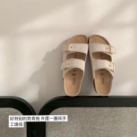 ราคา สายเชือกรองเท้า เชือกรองเท้า คลังสินค้าพร้อม จัดส่งทันที~Grape Mom Hand Works ~ Retro Buckle Strap Hand-Stitched หนาSoled Birkenstockรองเท้าแตะผู้หญิงรองเท้าแตะสวมใส่ด้านนอก (53458146319)